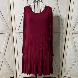Maxi Burgundy Long Sleeve Dress Size M